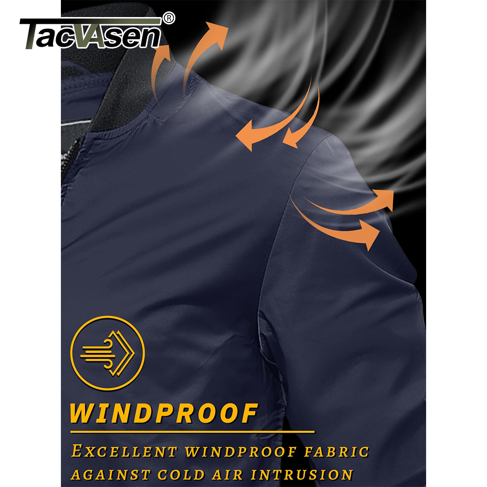 TACVASEN Men's Flight Jacket L - Outdoor Sport Coat recension och pris