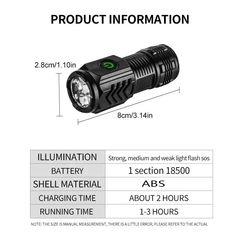 Mini 3LED Flashlight With Pen  - Outdoor Spotlight recension och pris